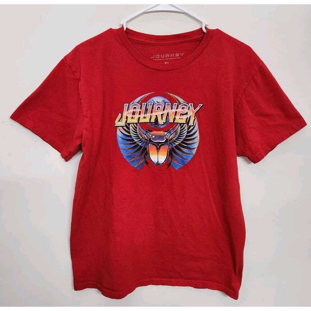 Journey 2020 Graphic Print Band T-shirt Woman's XL Red *small Hole On Back 1025